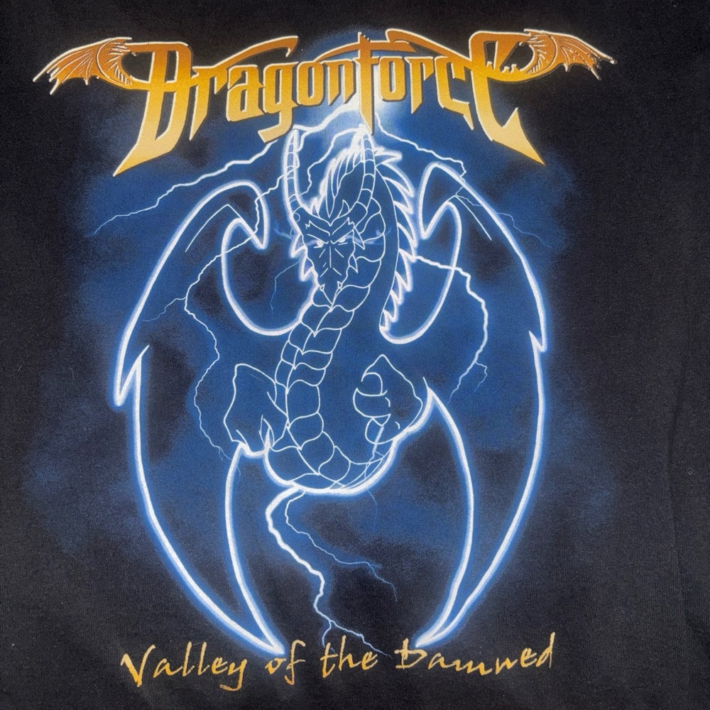 DRAGONFORCE VALLEY OF THE DAMNED BLACK CREWNECK CONCERT T-SHIRT SIZE L